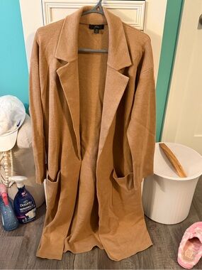 J. Crew Long Camel/Tan Open Front Cardigan